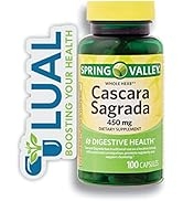 Natural Digestive Aid: Spring Valley Cascara Sagrada Herbal Supplement - 100 Count + Luall Sticker