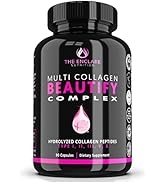 Collagen Pills, Beautify Multi Collagen Complex Capsules Type I, II, III, V, X | Extra Strength H...