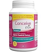 CONCEIVE PLUS Birth Control Detox - Pre-Conception Support, Antioxidants, Folic Acid, Ashwaganda,...