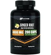 Ginger Root Capsules 4000mg | 200 Pills | Ultra Concentrated | Supports Digestive Health | Non-GM...