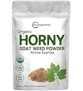 Maximum Strength Organic Pure Horny Goat Weed with Active Icariins for Men and Women, 100 Grams, ...