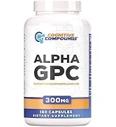 COGNITIVE COMPOUNDS Alpha-GPC Capsules 300mg - Nootropic Brain Health Supplement - 180 Count - Pr...