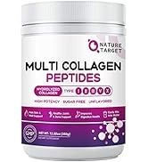 Multi Collagen Peptides Powder - Type I, II, III, V, X - Hydrolyzed Collagen Peptides with Vitami...