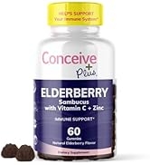 Conceive Plus Elderberry Gummies – Sambucus Black Elderberry with Vitamin C & Zinc, Delicious Blu...