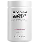 Codeage Liposomal Ovarian Inositol + Supplement - Myo-Inositol, D-Chiro-Inositol, Folate & CoQ10 ...