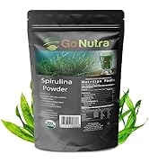 Go Nutra Spirulina Powder Organic | Pure Non GMO Superfoods for Antioxidant, Minerals, Fatty Acid...