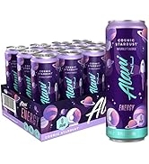 Alani Nu Sugar-Free Energy Drink, Pre-Workout Performance, Cosmic Stardust, 12 oz Cans (Pack of 12)