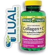 Collagen + Vitamin C 60 mg. Includes Luall Sticker + Spring Valley's Collagen + C Tablets, 2,500m...