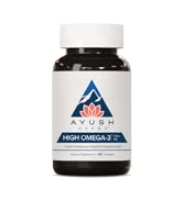 A link to the listing for Ayush Herbs High Omega-3 fish oil supplement.