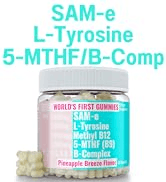 SAM-e & L-Tyrosine Gummies 1000mg Each & Vitamin B-Complex w Methyl B12 & 5-MTHF, Supplement/Supp...