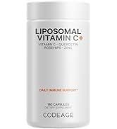 Codeage Liposomal Vitamin C 1500mg with Zinc, Elderberry, Citrus Bioflavonoids Grapefruit, Lemon,...