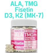 SHIZAM Fisetin Alpha Lipoic Acid ALA TMG Vitamin D3 K2 MK-7 Gummies 600mg ALA 500mg Trimethylglyc...