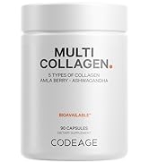 Codeage Multi Collagen Protein Capsules, Type I, II, III, V, X, Grass Fed & Hydrolyzed Collagen P...