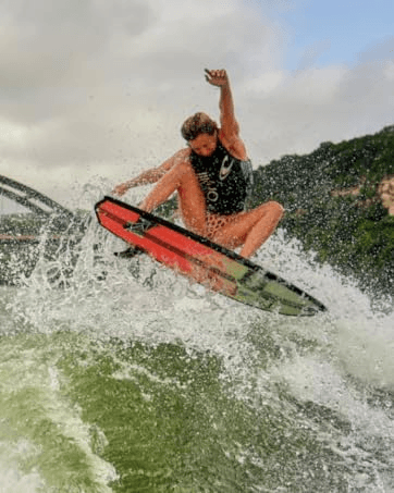 wake surfing on the water