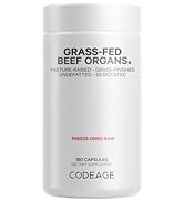 Codeage Grass Fed Beef Organs Supplement – Glandulars Supplements - Freeze Dried, Non-Defatted, D...