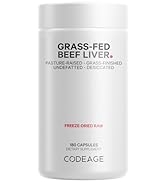 Codeage Grass Fed Beef Liver Supplement - Freeze Dried, Non-Defatted, Desiccated Beef Liver Gland...