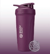 BlenderBottle Strada Twist Cap Shaker Cup Insulated Stainless Steel Water Bottle with Wire Whisk,...