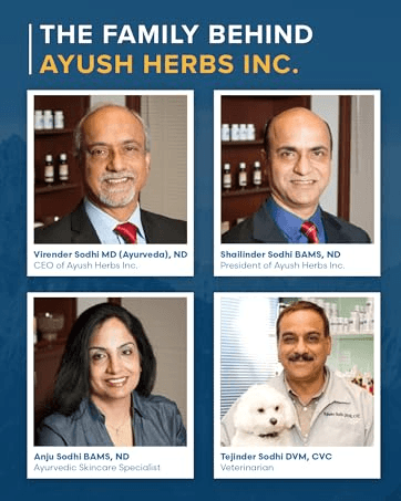 The doctors and veterinarians behind Ayush Herb products.