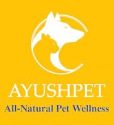 An icon of a cat and dog. Text reads: AYUSHPET. All-natural pet wellness.