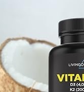 Livingood Daily Vitamin D 4000 IU - Vegan Vitamin D3 K2 with MCT Oil, ALA, Magnesium, Zinc, Probi...